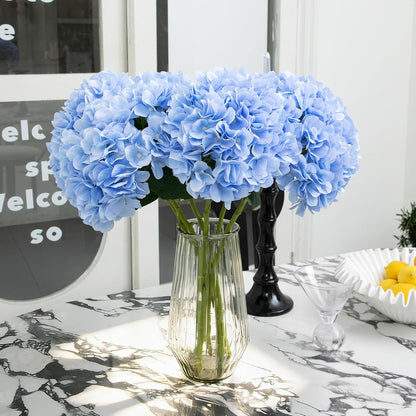 6 PCS Hydrangea Artificial Flowers, Fake Flowers, Suitable for Wedding Decorations, Home Decorations, Garden Decorations, Party Decorations, Table Decorations, Centerpiece Arrangements (Light Blue)