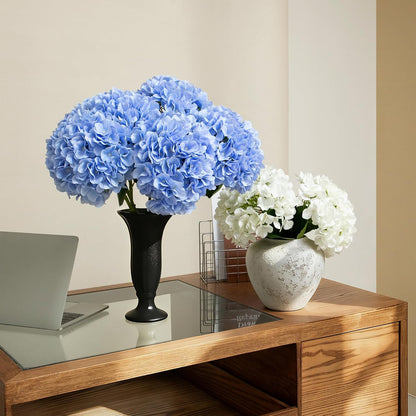 6 PCS Hydrangea Artificial Flowers, Fake Flowers, Suitable for Wedding Decorations, Home Decorations, Garden Decorations, Party Decorations, Table Decorations, Centerpiece Arrangements (Light Blue)