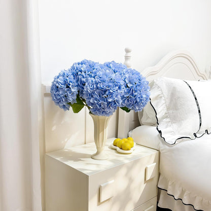 6 PCS Hydrangea Artificial Flowers, Fake Flowers, Suitable for Wedding Decorations, Home Decorations, Garden Decorations, Party Decorations, Table Decorations, Centerpiece Arrangements (Light Blue)