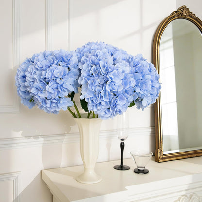 6 PCS Hydrangea Artificial Flowers, Fake Flowers, Suitable for Wedding Decorations, Home Decorations, Garden Decorations, Party Decorations, Table Decorations, Centerpiece Arrangements (Light Blue)