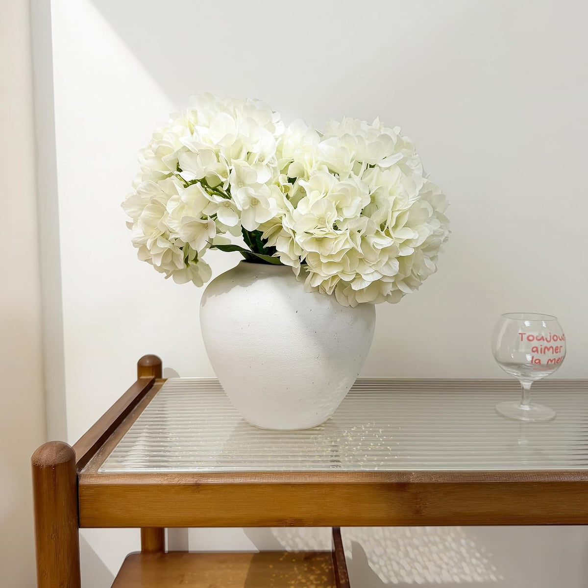 6 PCS Hydrangea Artificial Flowers, Fake Flowers, Suitable for Wedding Decorations, Home Decorations, Garden Decorations, Party Decorations, Table Decorations, Centerpiece Arrangements (Light Blue)