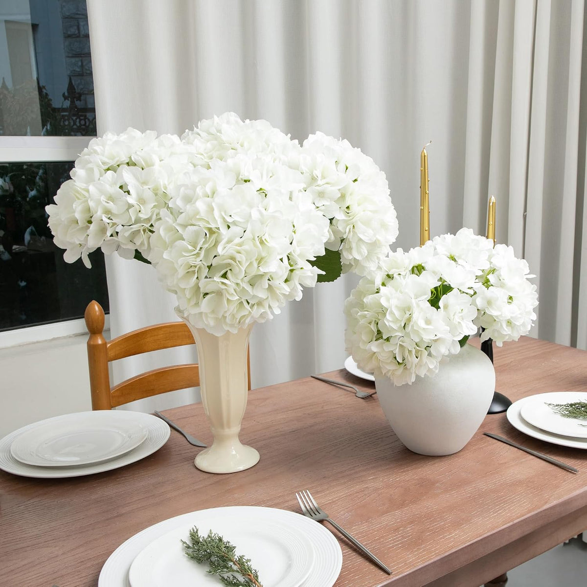 6 PCS Hydrangea Artificial Flowers, Fake Flowers, Suitable for Wedding Decorations, Home Decorations, Garden Decorations, Party Decorations, Table Decorations, Centerpiece Arrangements (Light Blue)