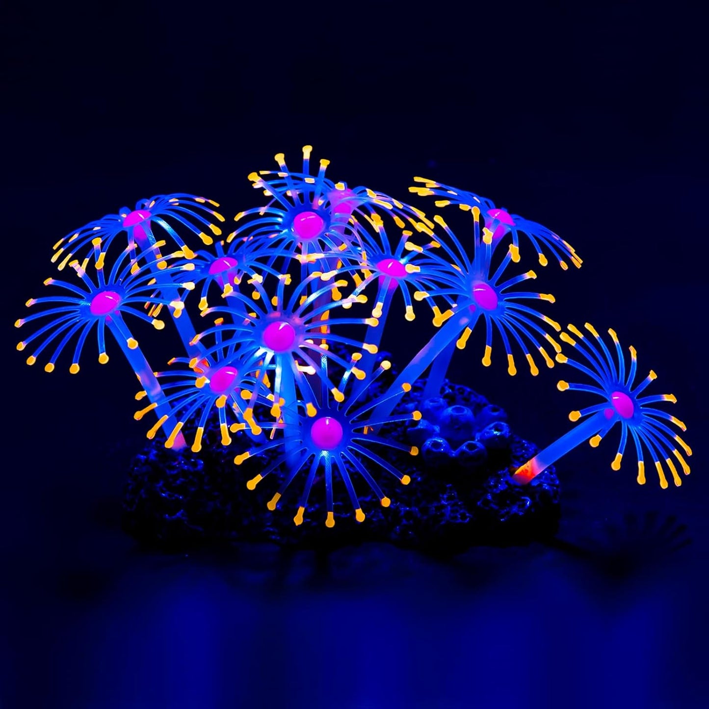 Glowing Effect Artificial Coral Plant for Fish Tank, Decorative Aquarium Ornament, Orange