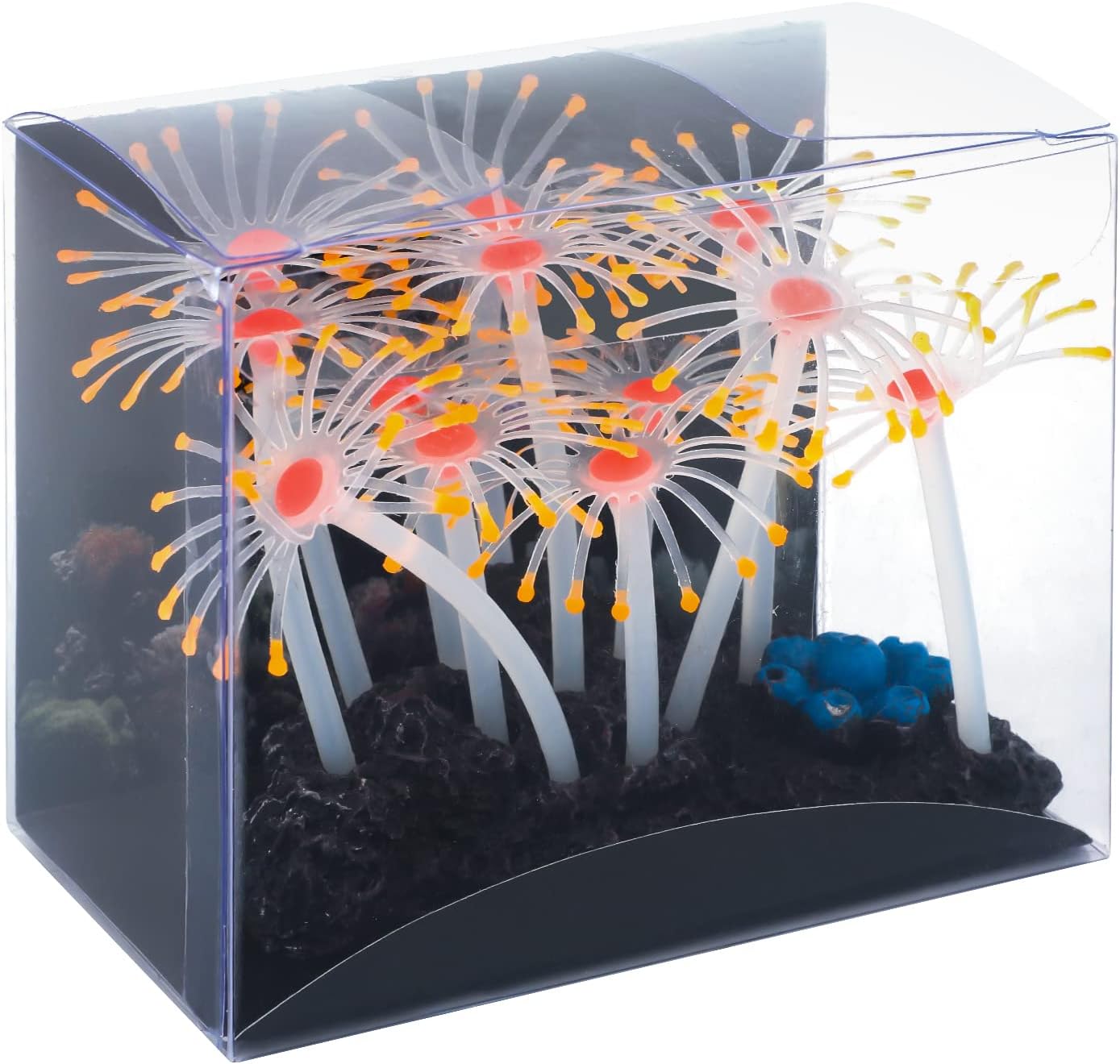 Glowing Effect Artificial Coral Plant for Fish Tank, Decorative Aquarium Ornament, Orange