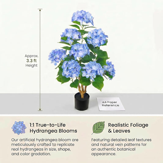 Artificial Camellia Plant in Black Pot - 36 “ Faux Spring Flower Tree with Realistic Camellia Flower, Fake Flower Tree Perfect for Home Decor, Office Indoor/Outdoor Use (Orange)