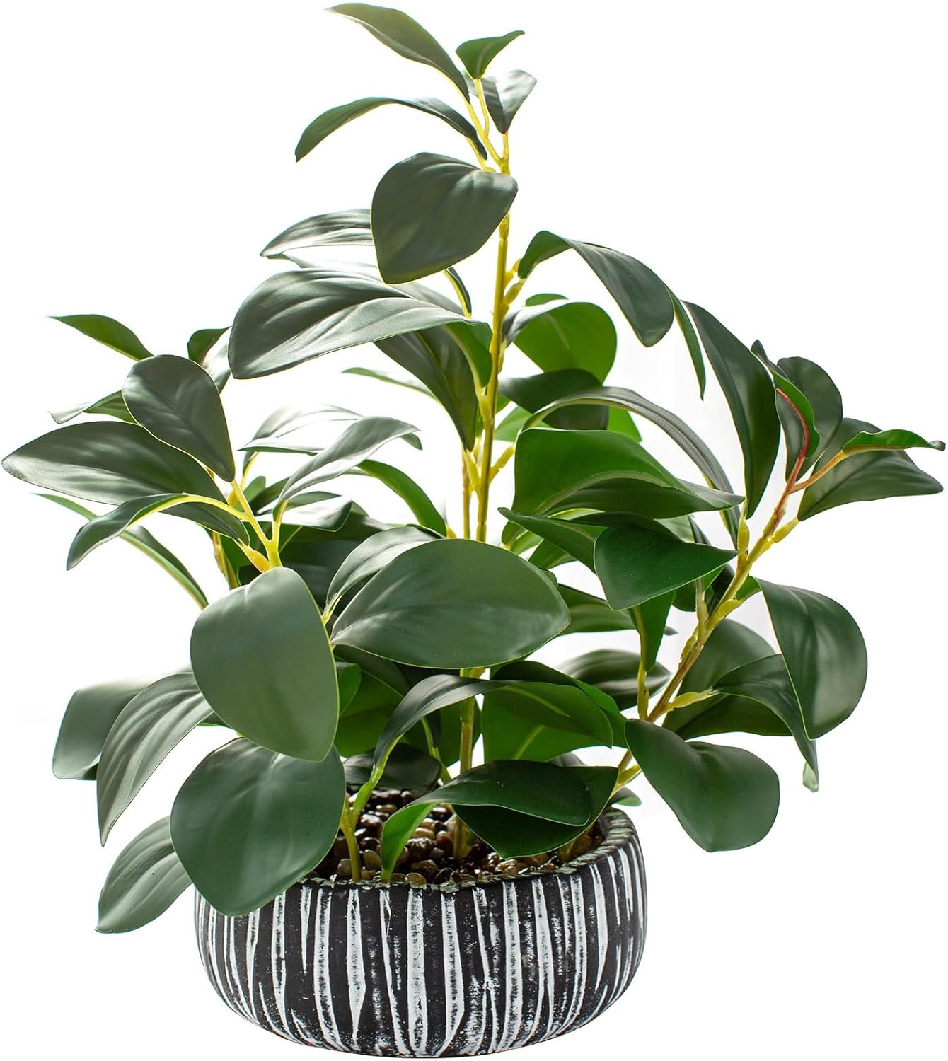 Fake Plants Artificial Indoor Succulents Home Office Decor | Artificial plants with rustic black clay planter ideal bathroom kitchen office farmhouse desk living room indoor decor