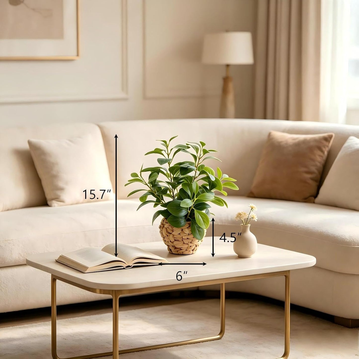 Fake Plants Artificial Indoor Succulents Home Office Decor | Artificial plants with rustic black clay planter ideal bathroom kitchen office farmhouse desk living room indoor decor