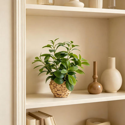 Fake Plants Artificial Indoor Succulents Home Office Decor | Artificial plants with rustic black clay planter ideal bathroom kitchen office farmhouse desk living room indoor decor