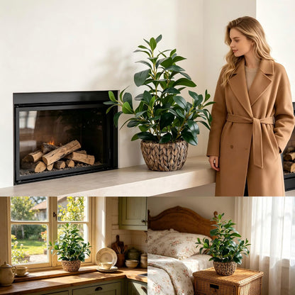 Fake Plants Artificial Indoor Succulents Home Office Decor | Artificial plants with rustic black clay planter ideal bathroom kitchen office farmhouse desk living room indoor decor