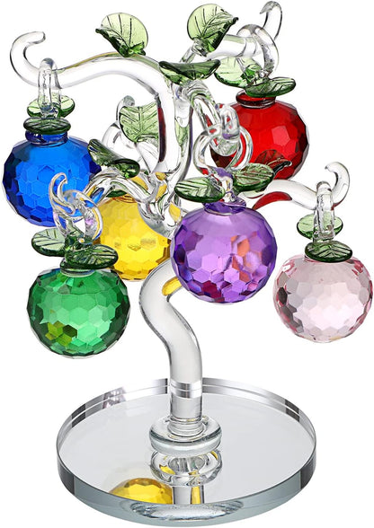 Crystal Apple Tree Ornaments Artificial Glass Apple Tree Figurines