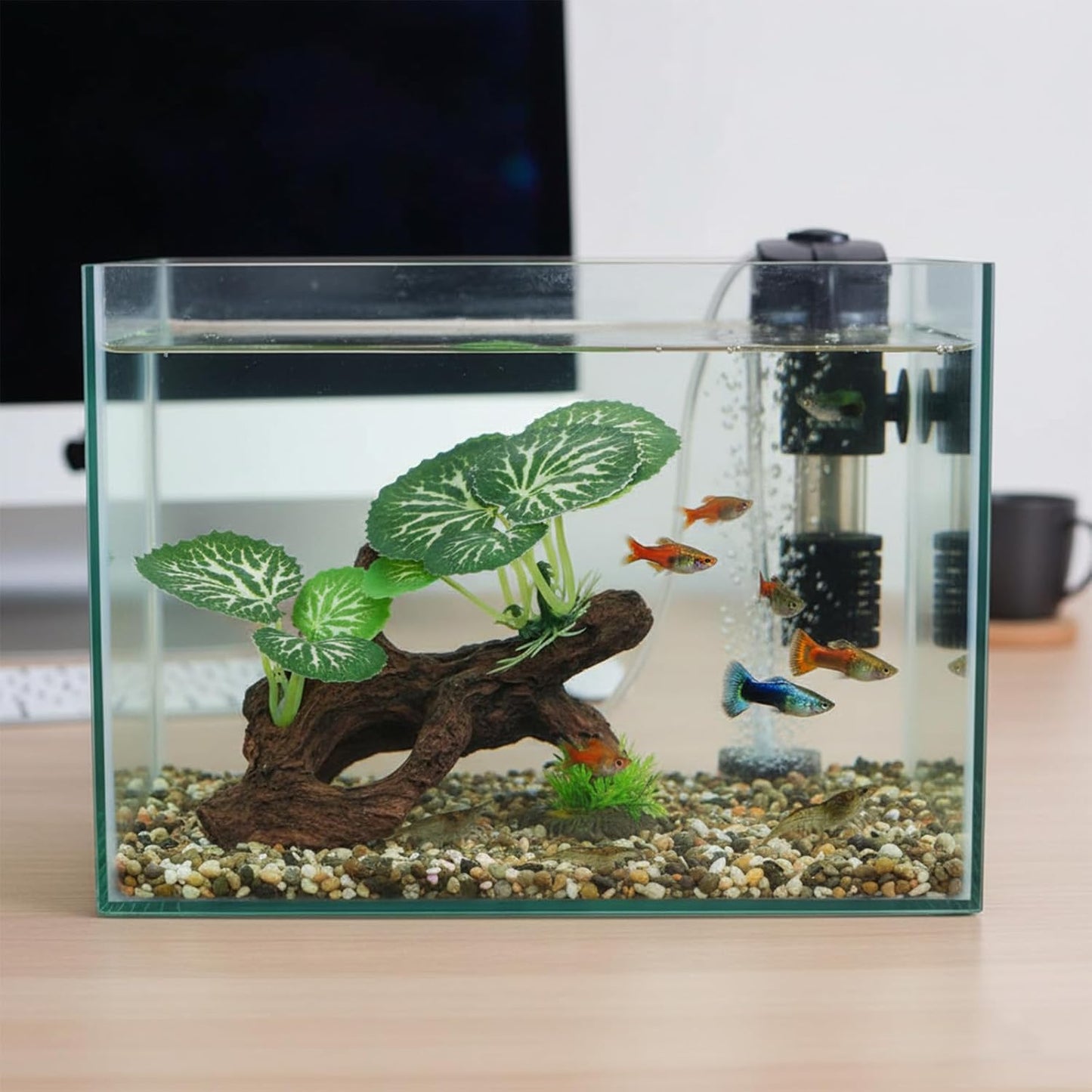 Betta Fish Tank Decor Artificial Driftwood for Aquarium Decorations Plants Driftwood Cave Small Fish Tank Decor Ornaments Accessories