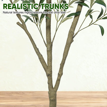 Faux Olive Tree Olive Trees Artificial Indoor with White Planter (5 FT)