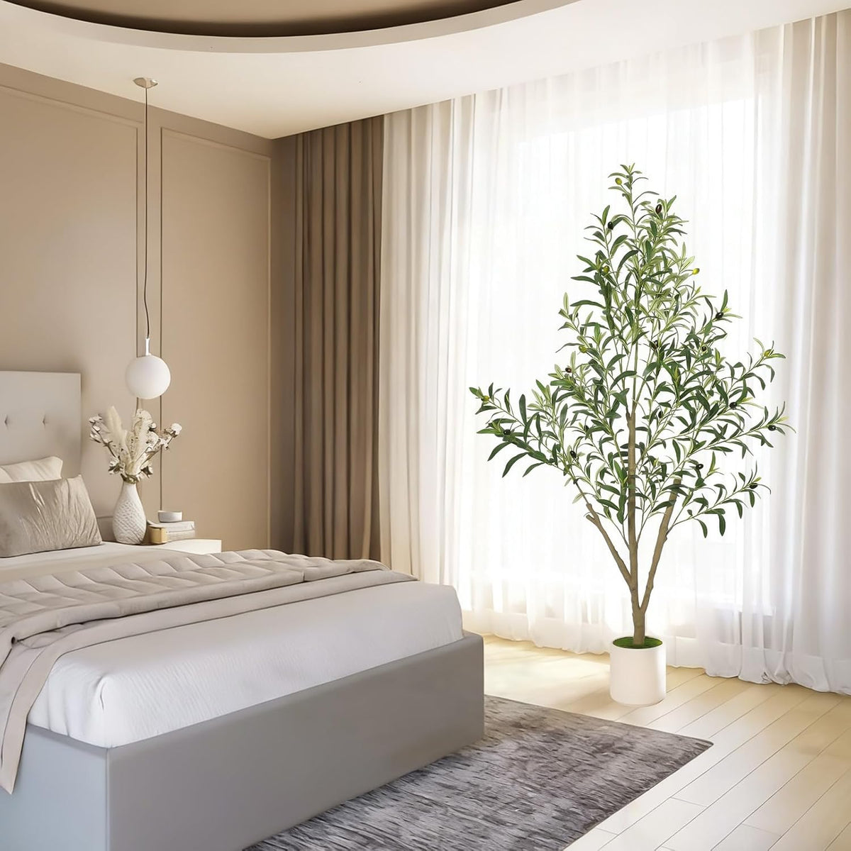 Faux Olive Tree Olive Trees Artificial Indoor with White Planter (5 FT)