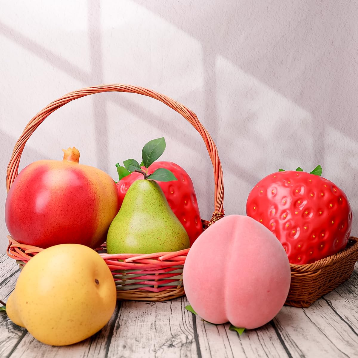 8.3 Inch Fake Huge Pomegranate Decoration Artificial Oversize Fruit Display Lifelike Biggest Prop Model for Birthday Christmas Farmhouse Storefront - 1 PCS