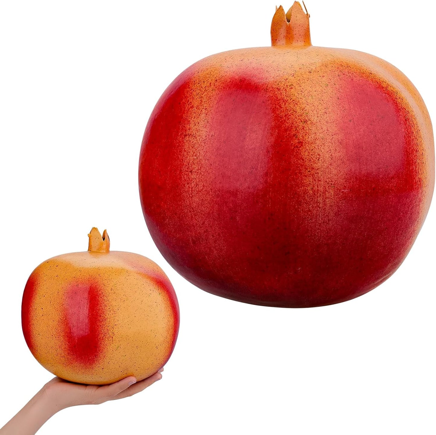 8.3 Inch Fake Huge Pomegranate Decoration Artificial Oversize Fruit Display Lifelike Biggest Prop Model for Birthday Christmas Farmhouse Storefront - 1 PCS