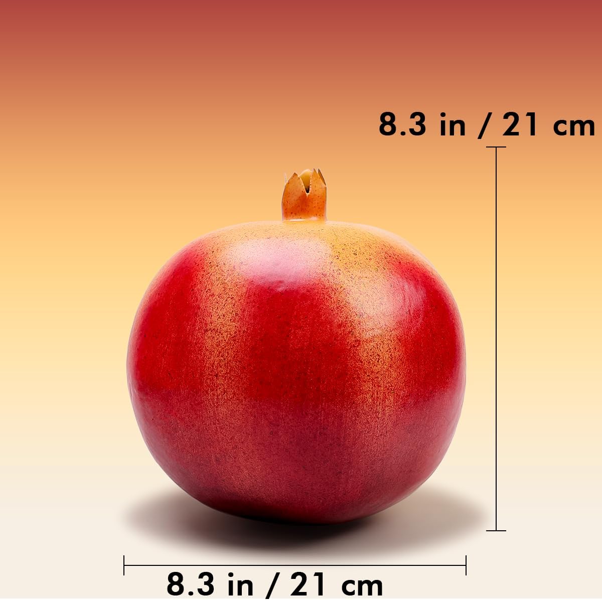 8.3 Inch Fake Huge Pomegranate Decoration Artificial Oversize Fruit Display Lifelike Biggest Prop Model for Birthday Christmas Farmhouse Storefront - 1 PCS
