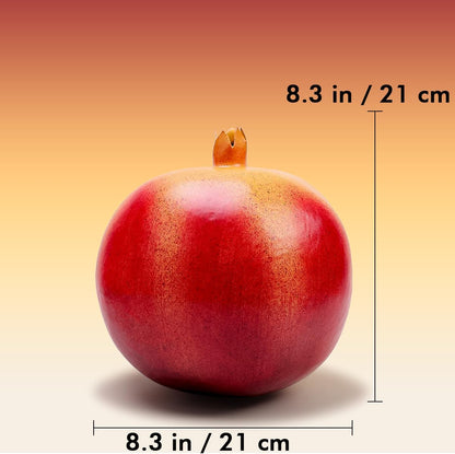 8.3 Inch Fake Huge Pomegranate Decoration Artificial Oversize Fruit Display Lifelike Biggest Prop Model for Birthday Christmas Farmhouse Storefront - 1 PCS