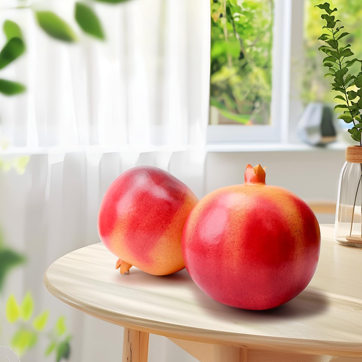 8.3 Inch Fake Huge Pomegranate Decoration Artificial Oversize Fruit Display Lifelike Biggest Prop Model for Birthday Christmas Farmhouse Storefront - 1 PCS