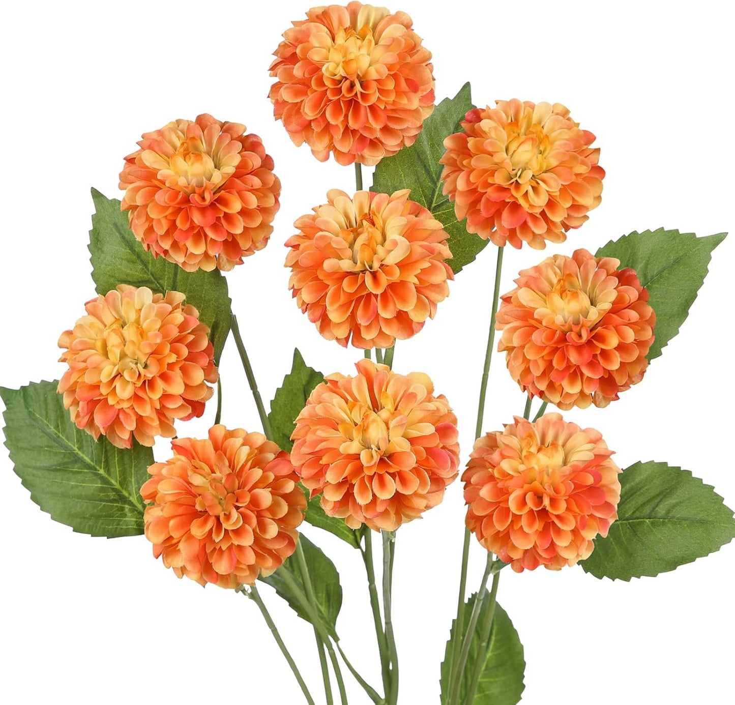 27.6" Pink Artificial Dahlia Flowers 3Pcs Fake Roses Bouquet Ball Dahlia Flower Arrangement Faux Pincushion Flower with 3 Heads Long Stem for Centerpiece Home Decor