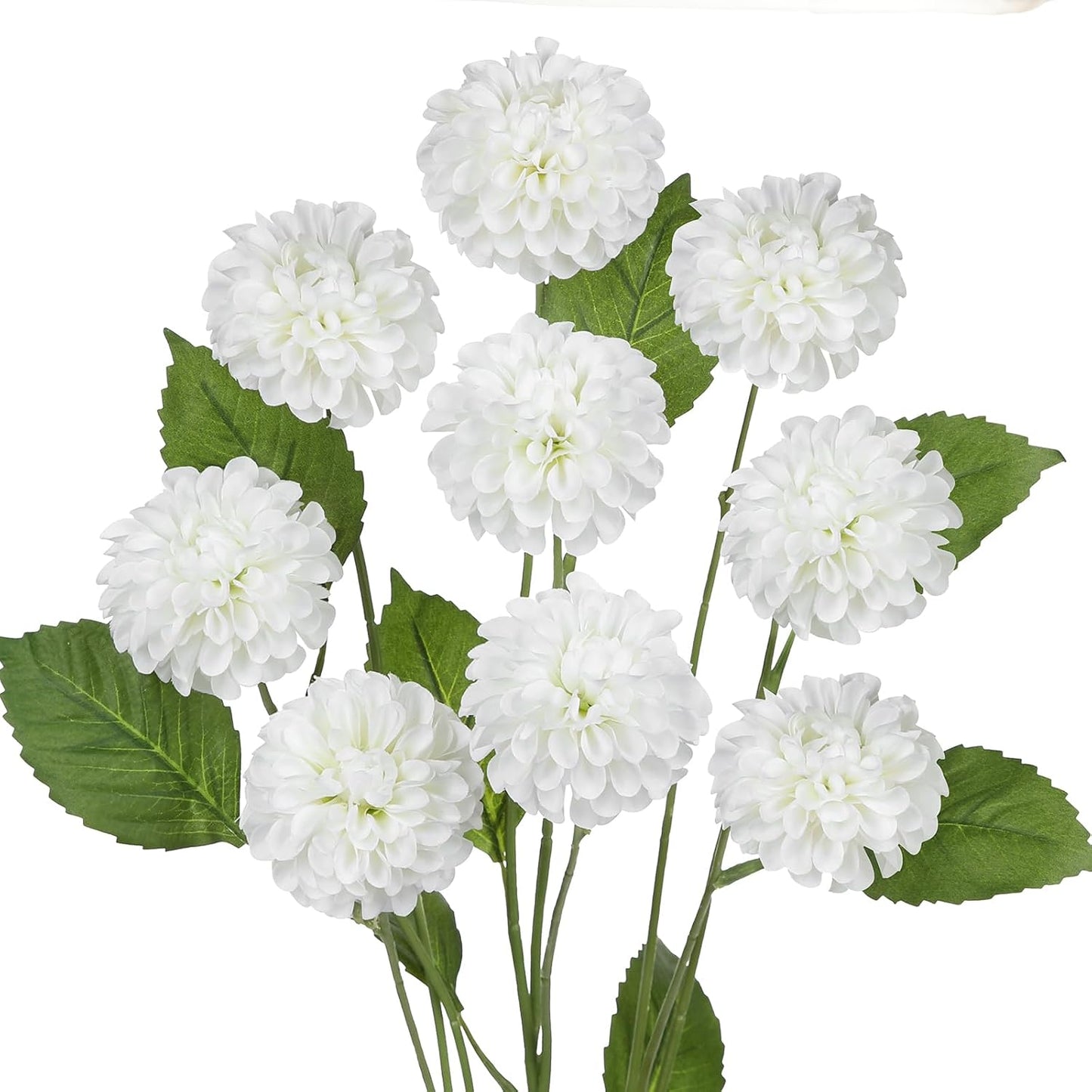 27.6" Pink Artificial Dahlia Flowers 3Pcs Fake Roses Bouquet Ball Dahlia Flower Arrangement Faux Pincushion Flower with 3 Heads Long Stem for Centerpiece Home Decor