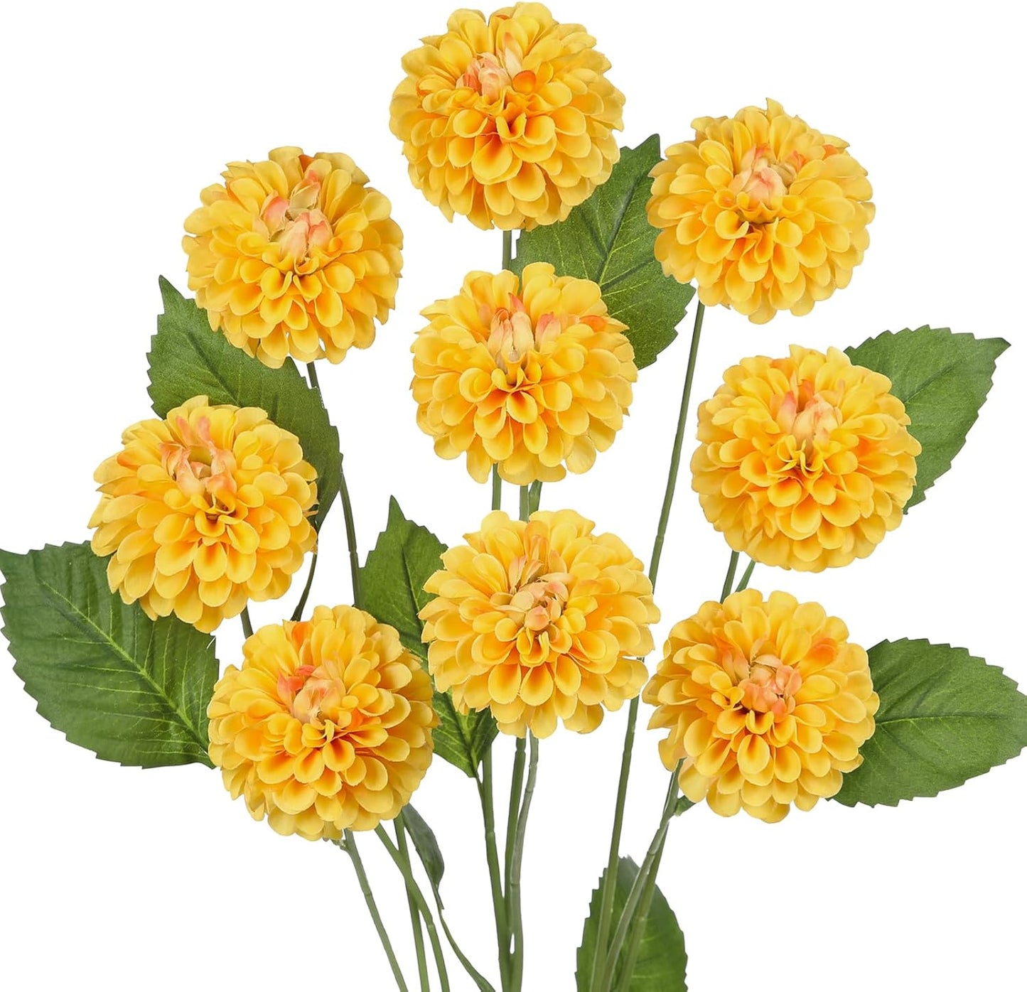 27.6" Pink Artificial Dahlia Flowers 3Pcs Fake Roses Bouquet Ball Dahlia Flower Arrangement Faux Pincushion Flower with 3 Heads Long Stem for Centerpiece Home Decor