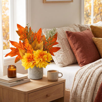 Sunflower Artificial Flowers Pot, Sunflower Decor, Yellow Fake Flower in Pots, for Home Bathroom Kitchen