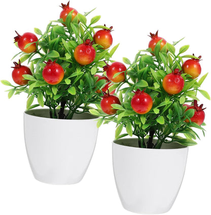 Mini Artificial Pomegranate Fruit Tree Bonsai for Decor Easy-to-Clean Fruit Tree Model