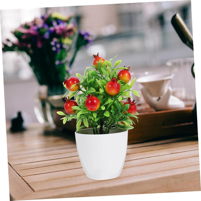 Mini Artificial Pomegranate Fruit Tree Bonsai for Decor Easy-to-Clean Fruit Tree Model