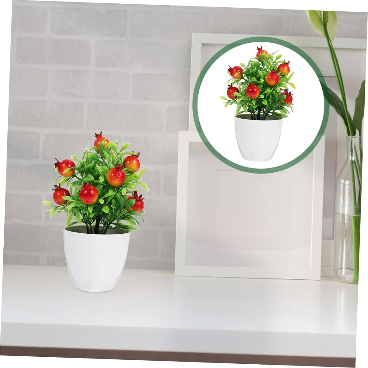 Mini Artificial Pomegranate Fruit Tree Bonsai for Decor Easy-to-Clean Fruit Tree Model