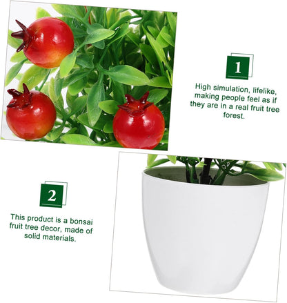 Mini Artificial Pomegranate Fruit Tree Bonsai for Decor Easy-to-Clean Fruit Tree Model