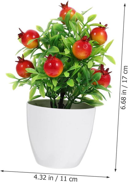 Mini Artificial Pomegranate Fruit Tree Bonsai for Decor Easy-to-Clean Fruit Tree Model