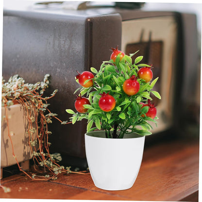 Mini Artificial Pomegranate Fruit Tree Bonsai for Decor Easy-to-Clean Fruit Tree Model