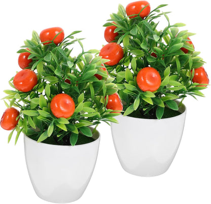 Mini Artificial Pomegranate Fruit Tree Bonsai for Decor Easy-to-Clean Fruit Tree Model