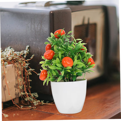 Mini Artificial Pomegranate Fruit Tree Bonsai for Decor Easy-to-Clean Fruit Tree Model