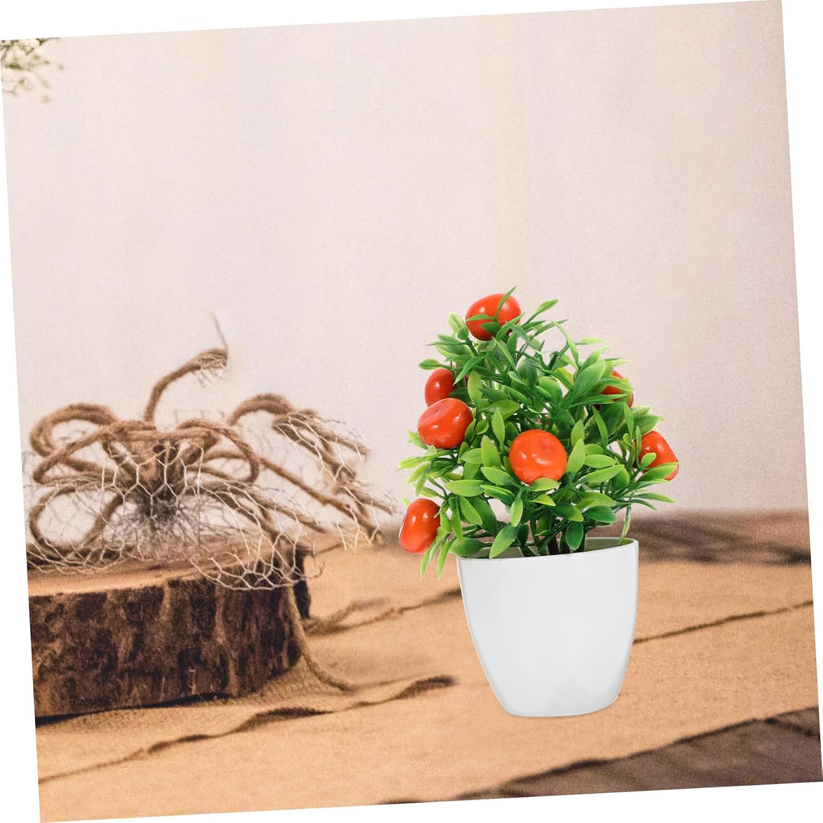 Mini Artificial Pomegranate Fruit Tree Bonsai for Decor Easy-to-Clean Fruit Tree Model