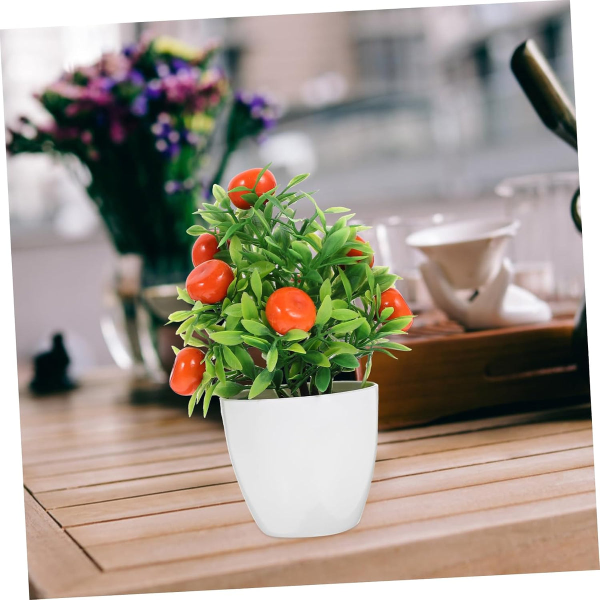 Mini Artificial Pomegranate Fruit Tree Bonsai for Decor Easy-to-Clean Fruit Tree Model