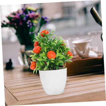 Mini Artificial Pomegranate Fruit Tree Bonsai for Decor Easy-to-Clean Fruit Tree Model