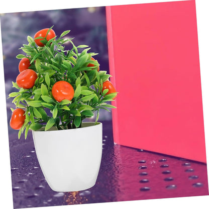 Mini Artificial Pomegranate Fruit Tree Bonsai for Decor Easy-to-Clean Fruit Tree Model