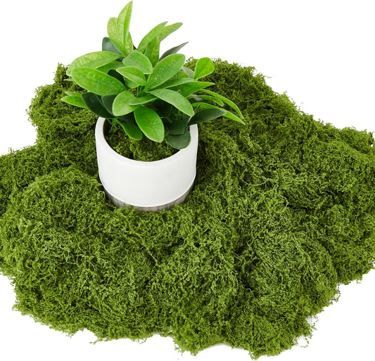 5.3OZ Artificial Fake Green Moss for Crafts, Faux Moss for for Plants Indoor DIY Floral Arrangements, Terrariums, Home Decor, Fairy Gardens