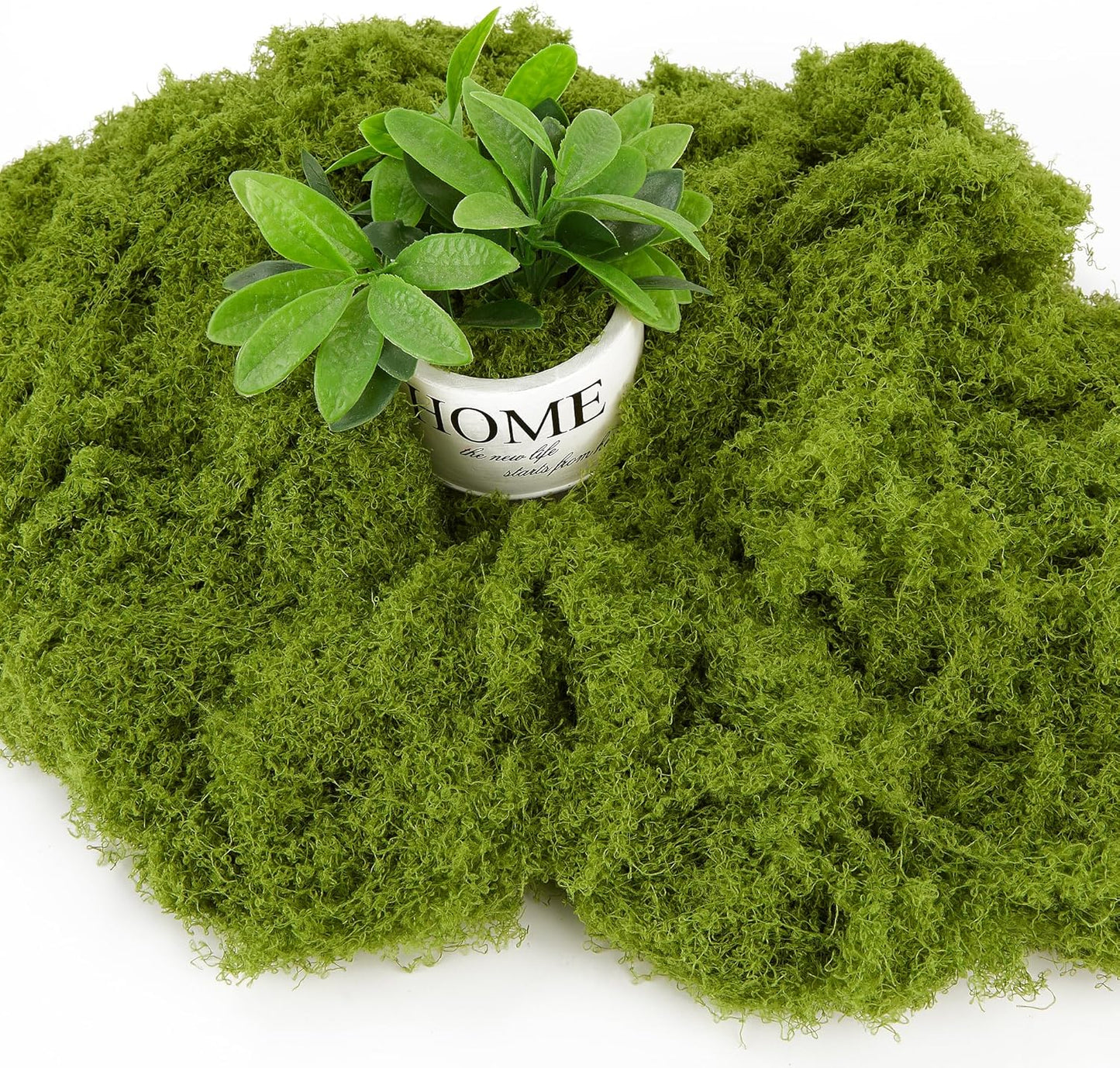5.3OZ Artificial Fake Green Moss for Crafts, Faux Moss for for Plants Indoor DIY Floral Arrangements, Terrariums, Home Decor, Fairy Gardens