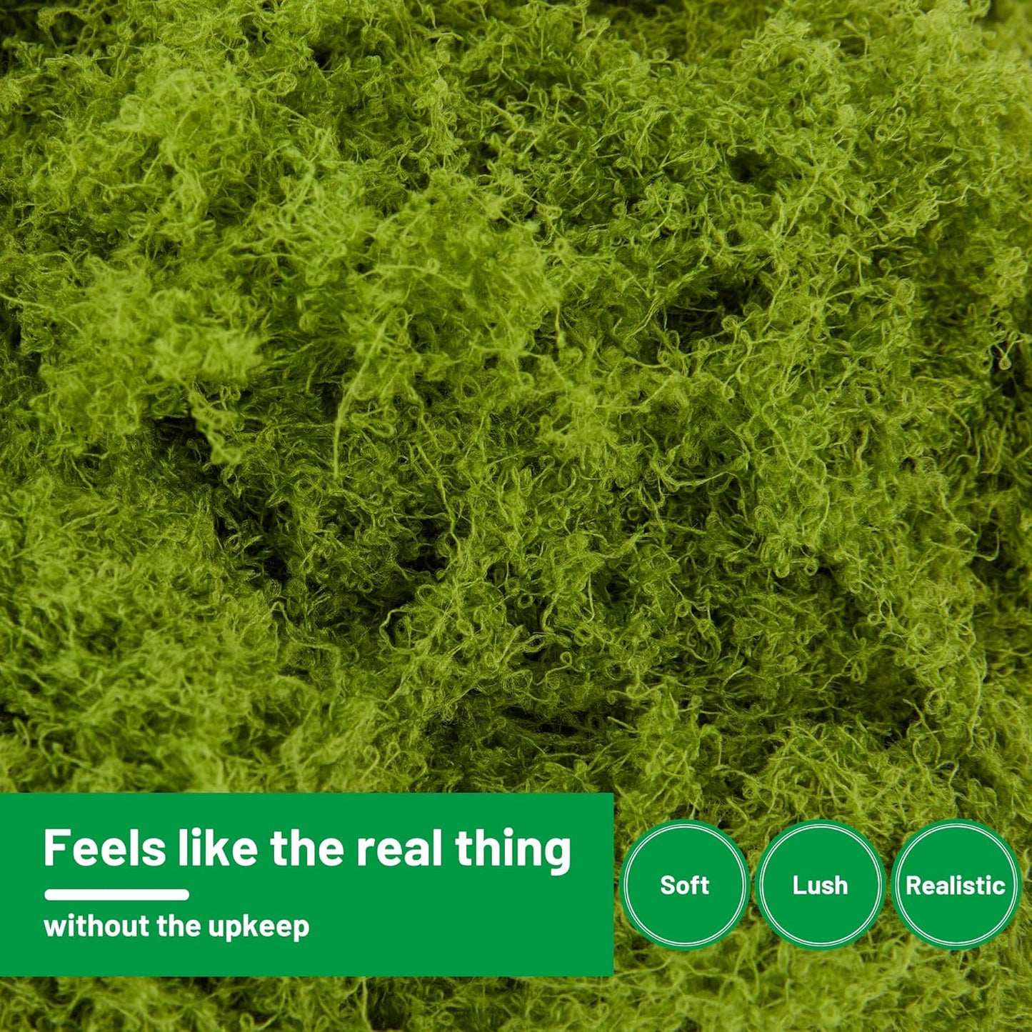5.3OZ Artificial Fake Green Moss for Crafts, Faux Moss for for Plants Indoor DIY Floral Arrangements, Terrariums, Home Decor, Fairy Gardens