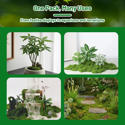 5.3OZ Artificial Fake Green Moss for Crafts, Faux Moss for for Plants Indoor DIY Floral Arrangements, Terrariums, Home Decor, Fairy Gardens