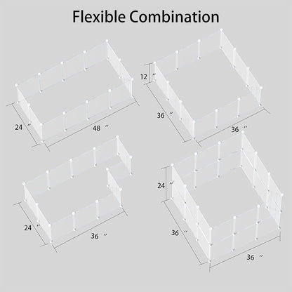 Transparent Clear Small Animal Playpen, Guinea Pig Cages, Puppy Dog Playpen, Pet Playpen, Rabbit Bunny Indoor Fence Pen Enclosure, White Clear Plastic Playpen,12X12 Inch, 12Panels