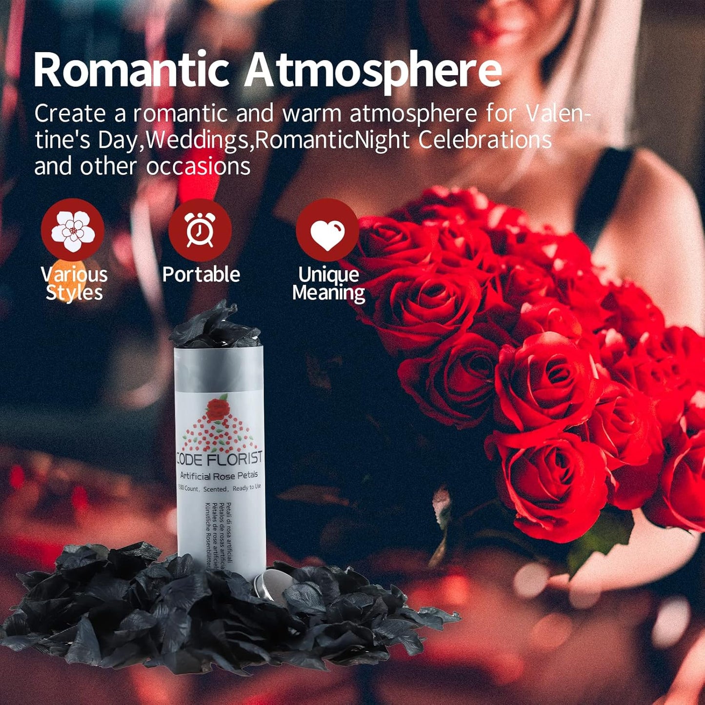 2200 PCS Dark-Red Silk Rose Petals for Romantic Night,Wedding,Proposal Anniversary Flower Decorations