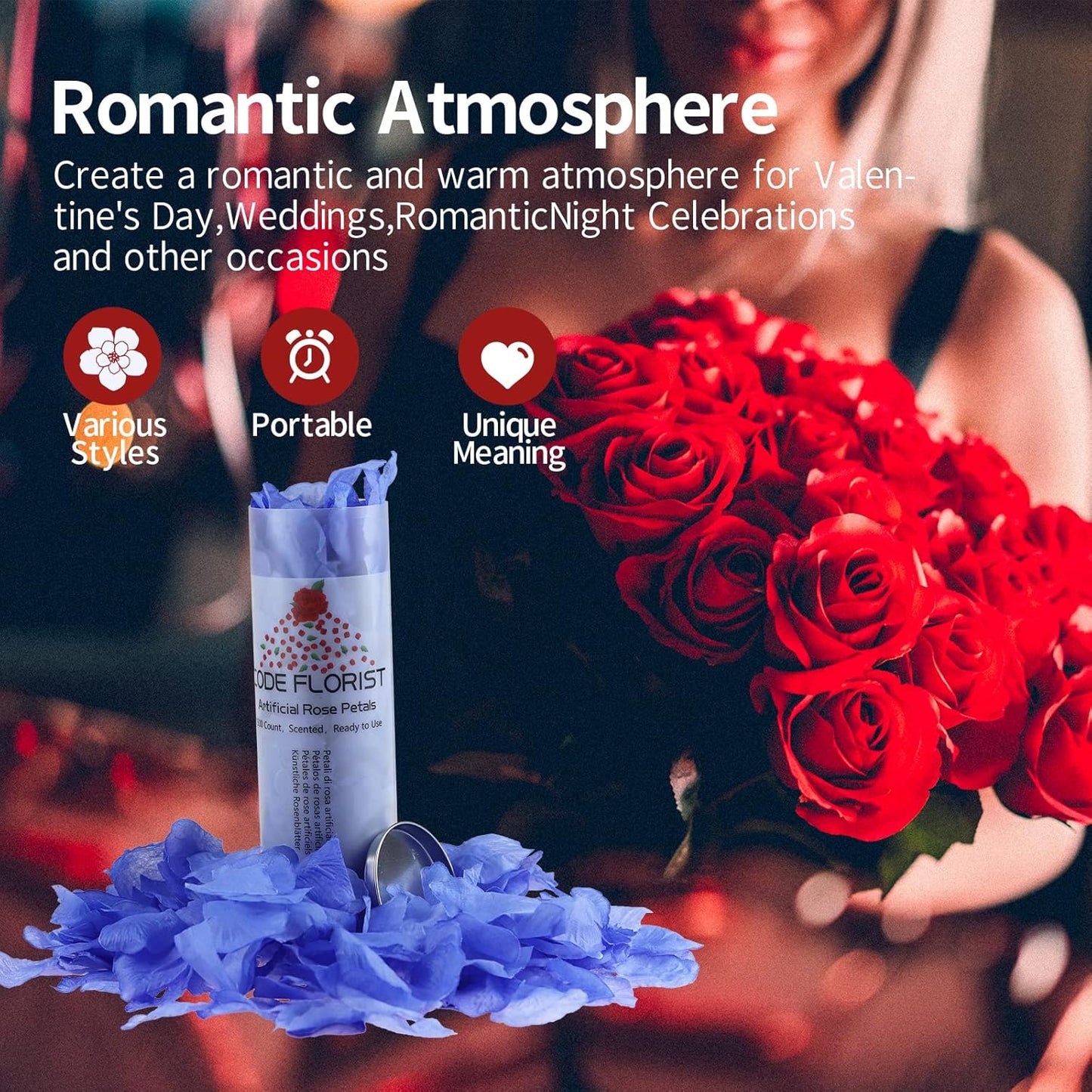 2200 PCS Dark-Red Silk Rose Petals for Romantic Night,Wedding,Proposal Anniversary Flower Decorations