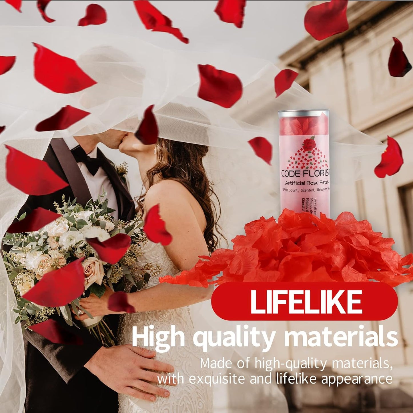 2200 PCS Dark-Red Silk Rose Petals for Romantic Night,Wedding,Proposal Anniversary Flower Decorations