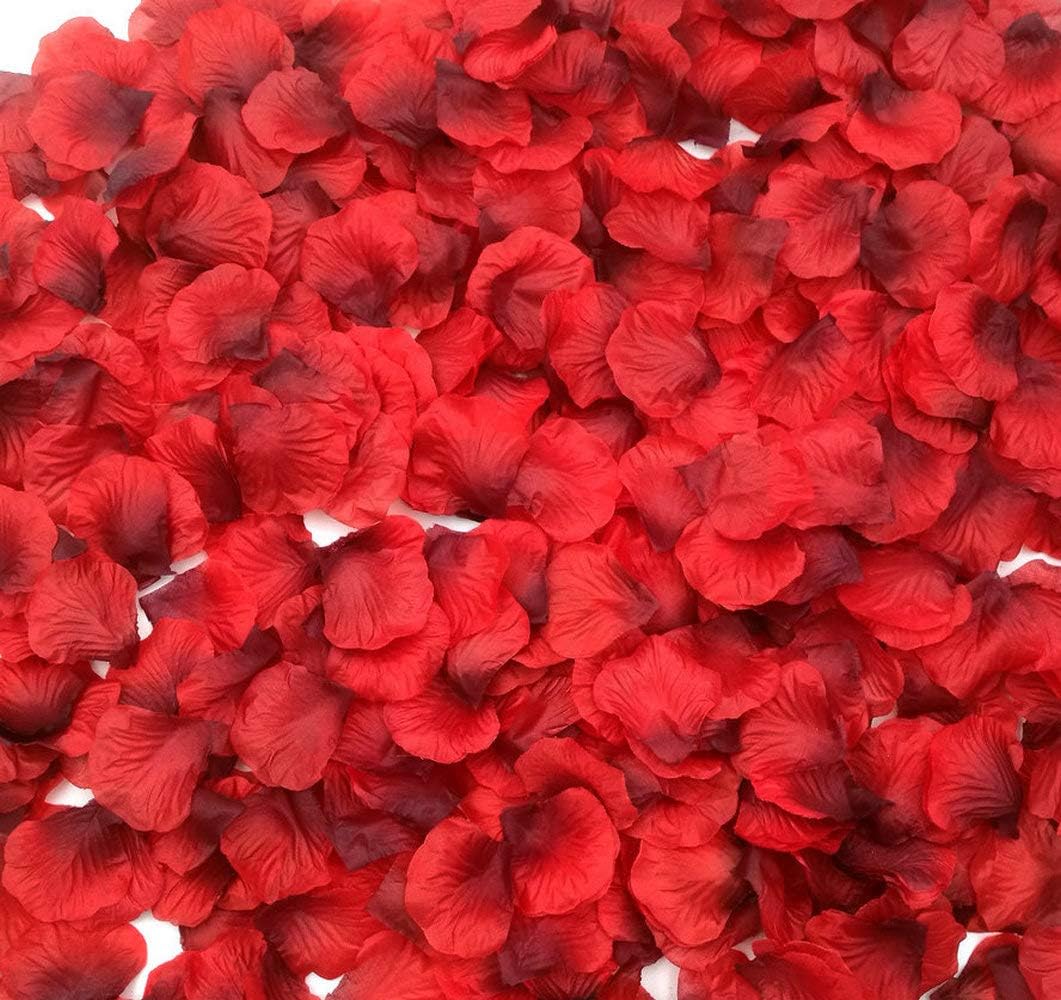 2200 PCS Dark-Red Silk Rose Petals for Romantic Night,Wedding,Proposal Anniversary Flower Decorations