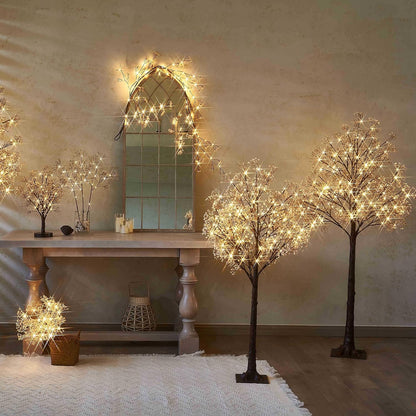Lighted Magnolia Tree 6FT 280 LED Fairy Lights, Faux Plant Tree with Lights for Home Holiday Spring Decoration