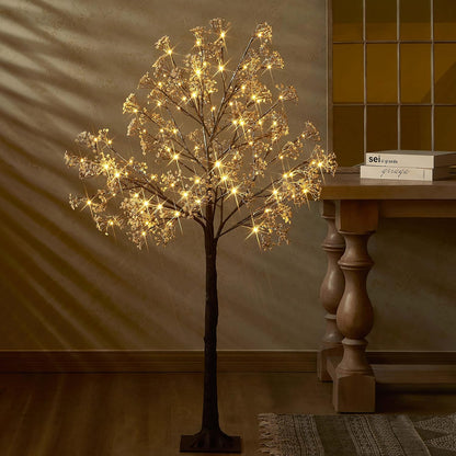 Lighted Magnolia Tree 6FT 280 LED Fairy Lights, Faux Plant Tree with Lights for Home Holiday Spring Decoration
