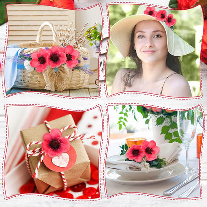 150 Pieces Red Fake Poppies Flowers Artificial Decor for Halloween | Wedding Centerpieces Bridal Bouquet Corsages Party Home Wizard Decorations Vase DIY Arrangements Memorial/veterans Day
